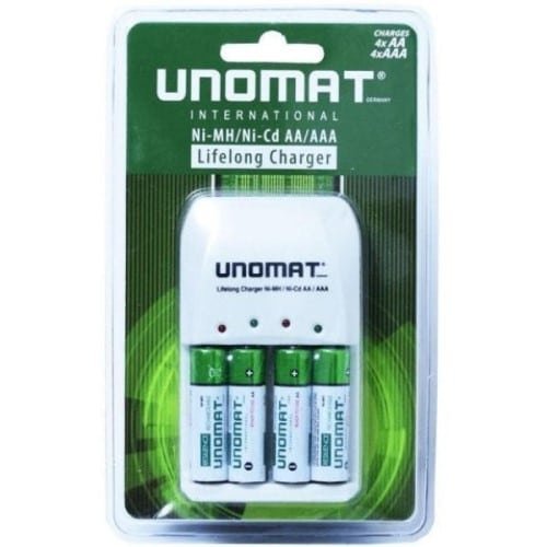 UNOMAT 2100mAh AA Precharged Rechargeable NiMh Batteries (4 Pack) with