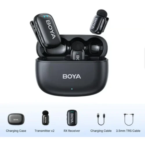 BOYA-mini-18 Dual Wireless Mic System – Compact, AI Noise Canceling