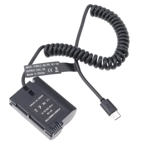 Caisi DMW-BLC12 Type-C Dummy Battery Power Adapter Kit for Panasonic Cameras