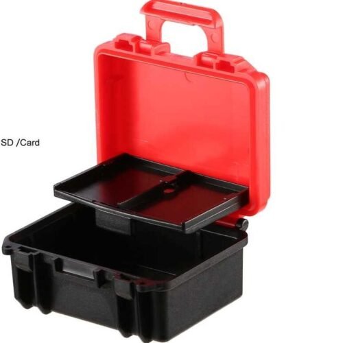 Lensgo D800 Dustproof Battery & SD Card Case for DSLR Camera (Black & Red)