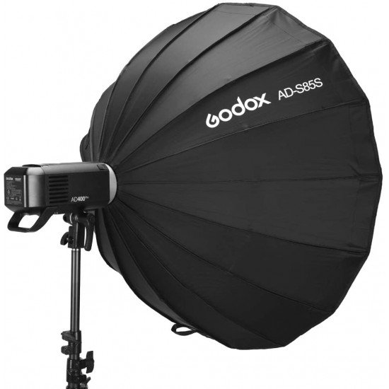 Godox AD-S85S 85cm Silver Quick Open Deep Parabolic Softbox for AD400Pro, and AD300 Strobe Lights