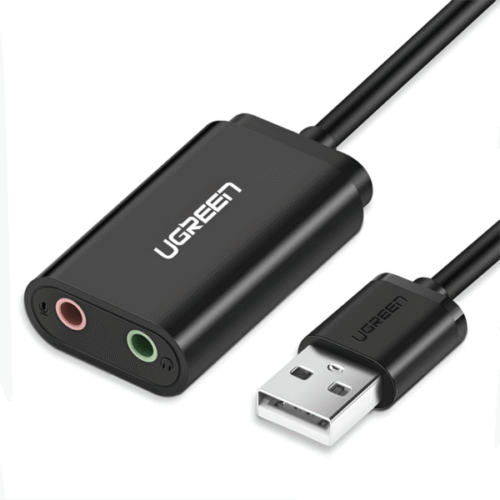 UGREEN CM129 USB A to 3*3.5mm Jack External Stereo Sound Adapter 15cm (Black)