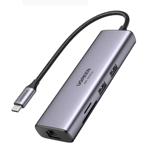UGREEN CM512 7 -In -1 Docking Station- USB-C to 2*USB3.0/HDMI/VGA/RJ45/SD&TF/100W PD port Converter