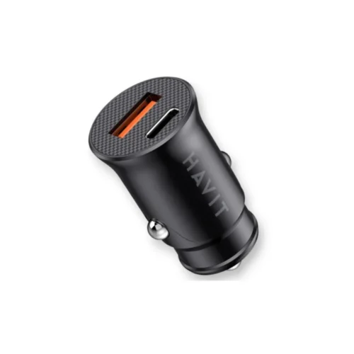 Havit HV-CC2022 20w PD/QC USB-C/USB-A Ports Car Charger Black