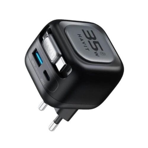 Havit UC250 35W Gan Fast Charging Travel Charger with Stretch Cable