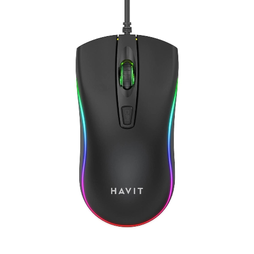 Havit MS72 Wired USB Gaming Mouse – RGB Lighting, 1200 DPI, High Precision Gaming Gear