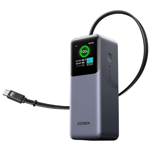 UGREEN PB726 Nexode Power Bank 20,000mAh 165W with Retractable USB-C Cable.