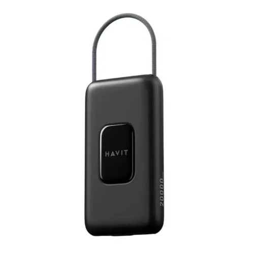 Havit PB32 22.5W 10,000mAh Power Bank with USB-C Cable and a Portable Carrying Lanyard