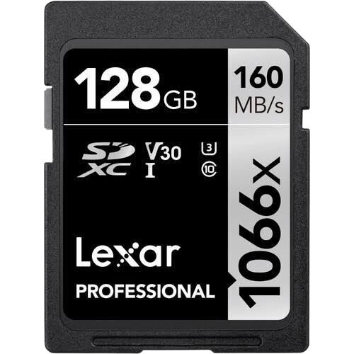 Lexar 128GB Professional 1066x UHS-I SDXC Memory Card 160MB/s, Silver Series