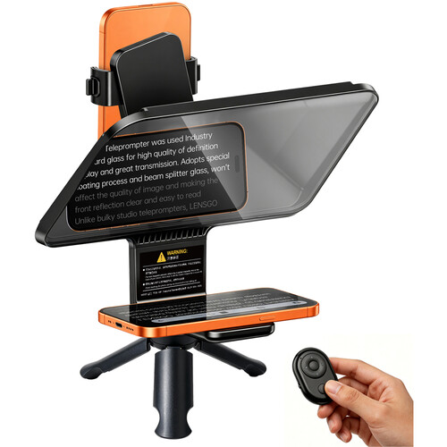 LENSGO TCQI 10P Teleprompter for Smartphones with Tripod